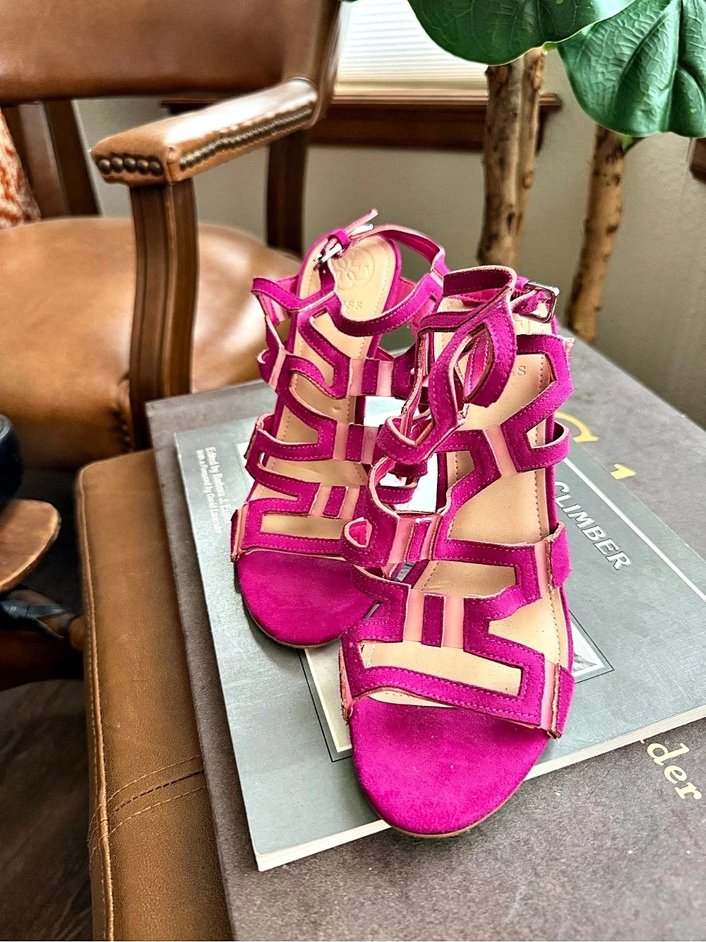GUESS Strappy Heels in Pink